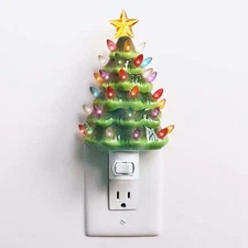 Milltown Merchants Christmas Tree Night Lights - Vintage Ceramic Night Light