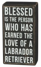 Blessed Earned Love of a Labrador Box Sign Primitives Kathy 3" x 5.5" wood