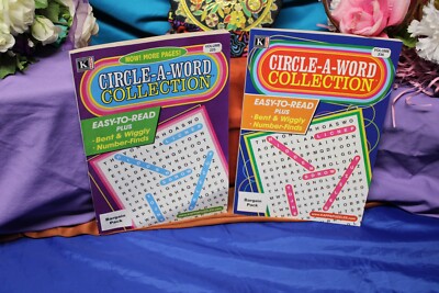 Kappa Circle-A-Word Collection Puzzle Books Magazine Pack(2) Easy-To-Read travel