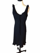 Ann Taylor Dress Black 100% Silk Sleeveless Party Cocktail Datenight Side Zip