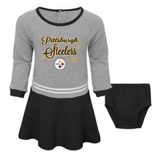 Pittsburgh Steelers NFL Vestido Negro y Cubierta de Pañal para Niñas Pequeñas, Talla 2T - Nuevo con Etiquetas