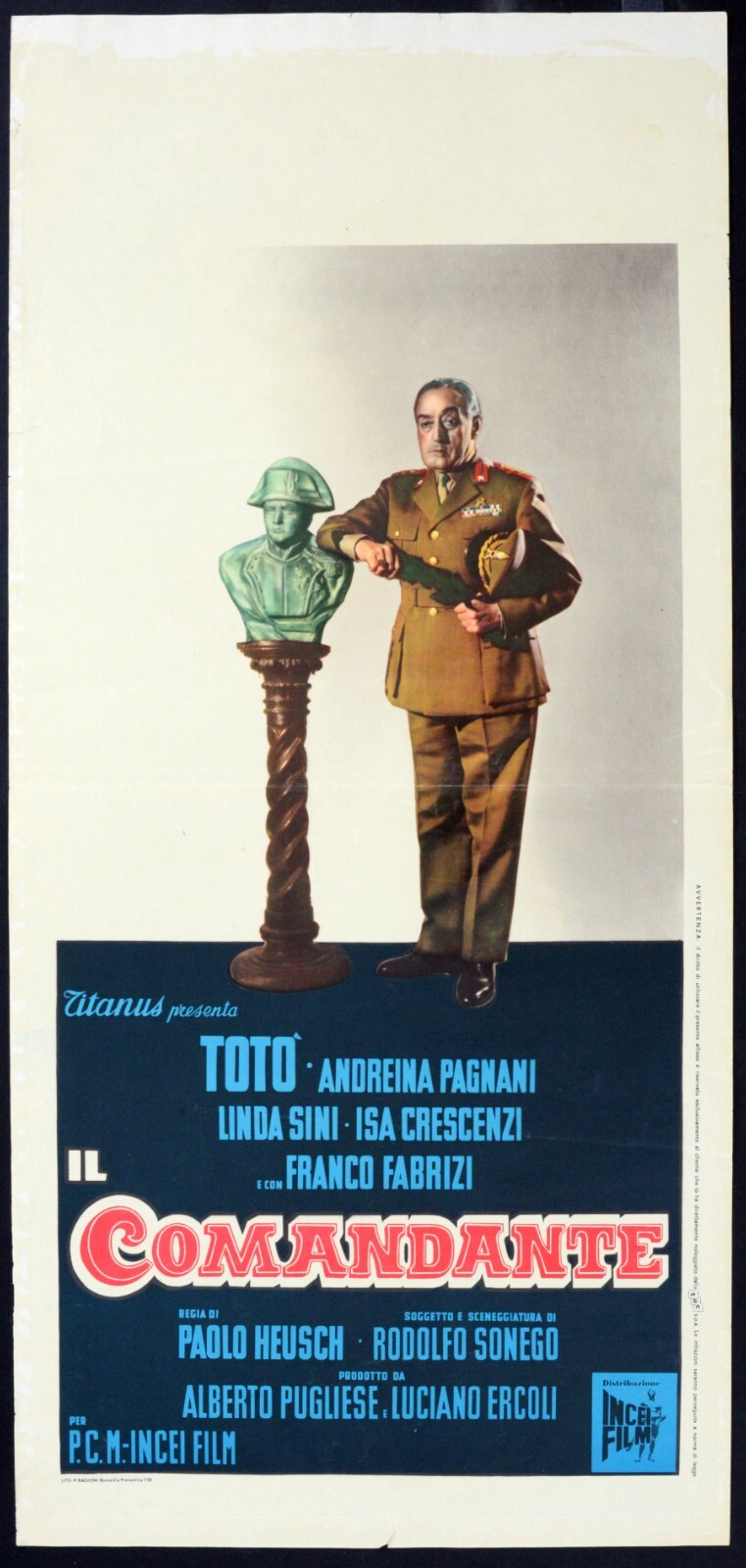 Locandina originale film Il comandante (1963) - Regia di Paolo Heusch