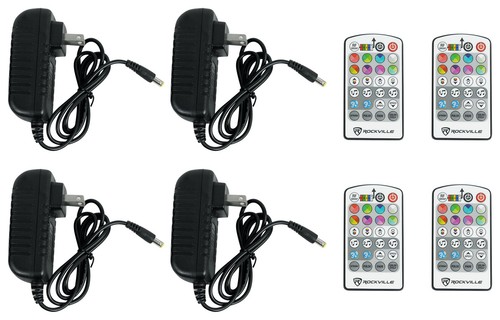 Rockville 4 PACK MINI RF4 Black DJ Par Lights+Bag+Remotes+Wireless DMX Control - Picture 12 of 12