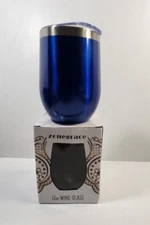 Zonegrace Wine 12 Oz Blue Tumbler Insulated 