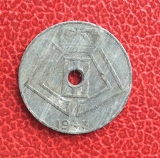 Belgique - Léopold III- Rare monnaie de 10 Centimes 1943 Fr -1/2 frappe médaille