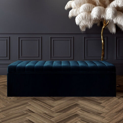 Safar Large Ottoman Storage Box, Blanket Box, Velvet Shoe Bench, Window Bench - Picture 6 of 91