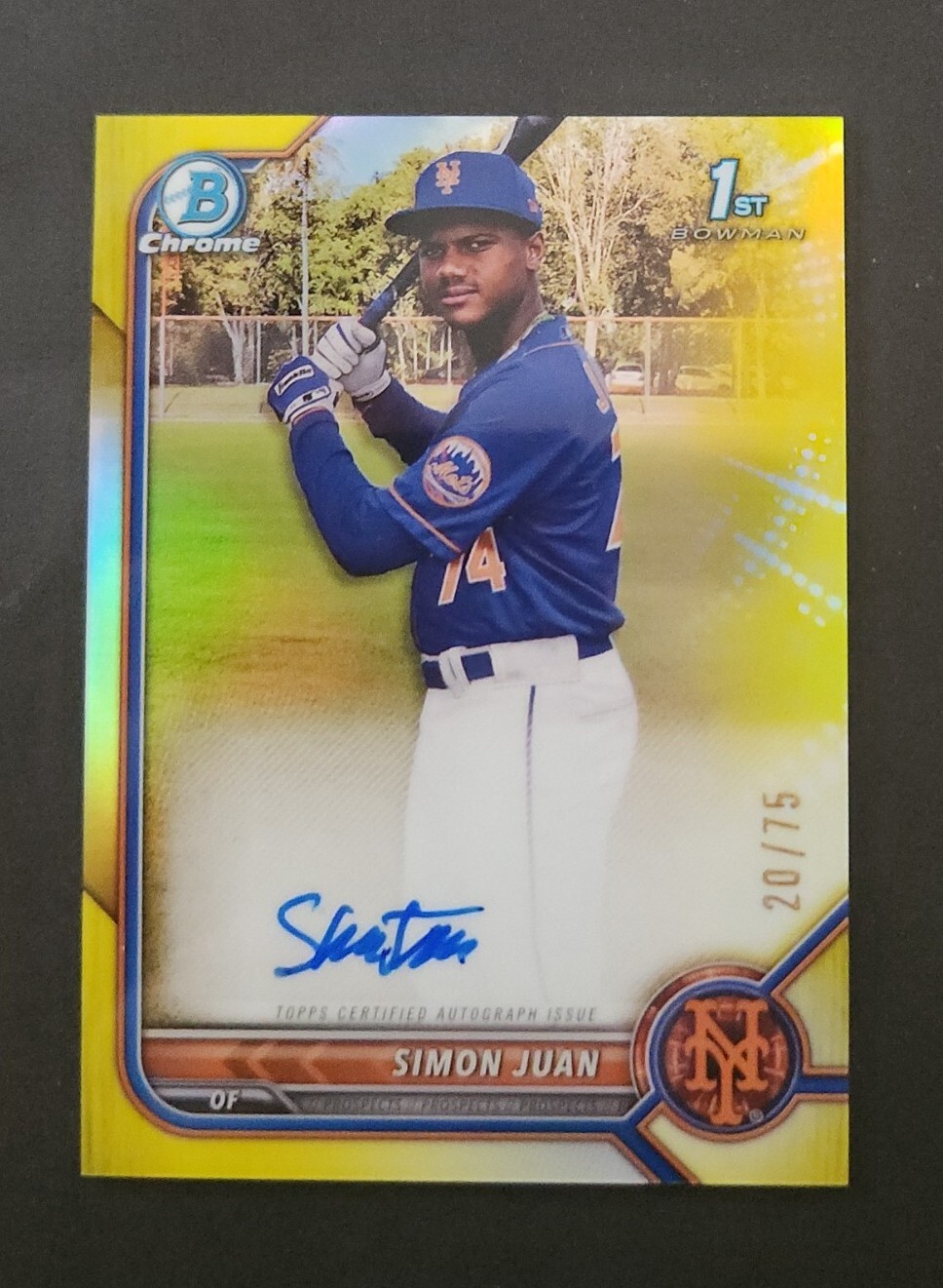 Simon Juan 2022 Bowman Chrome Prospect Auto Yellow /75 #CPA-SJ 🔥 🔥