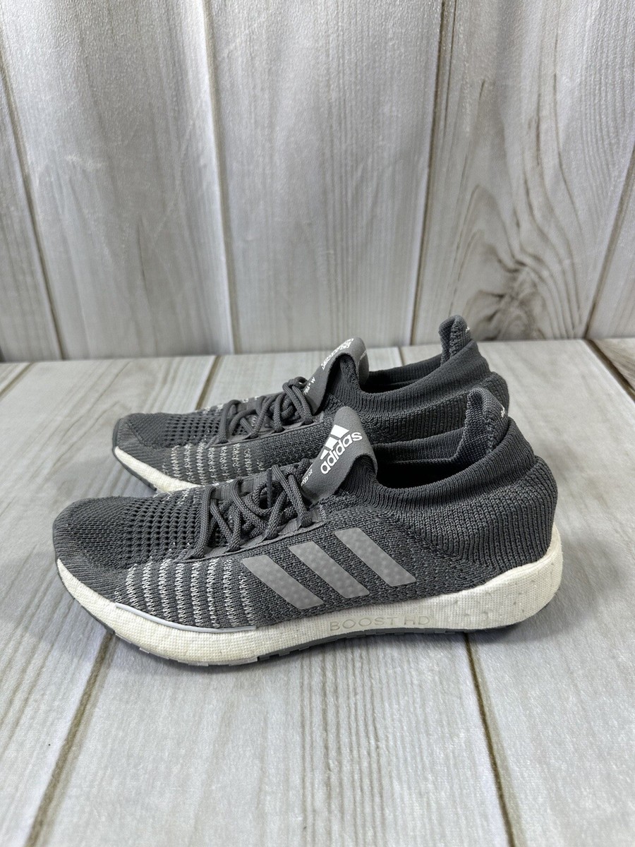 Adidas Pulseboost HD Womens 8.5 Running Shoes Gray Knit