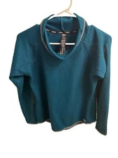 RBX waffle knit pullover women’s size small mock neck teal