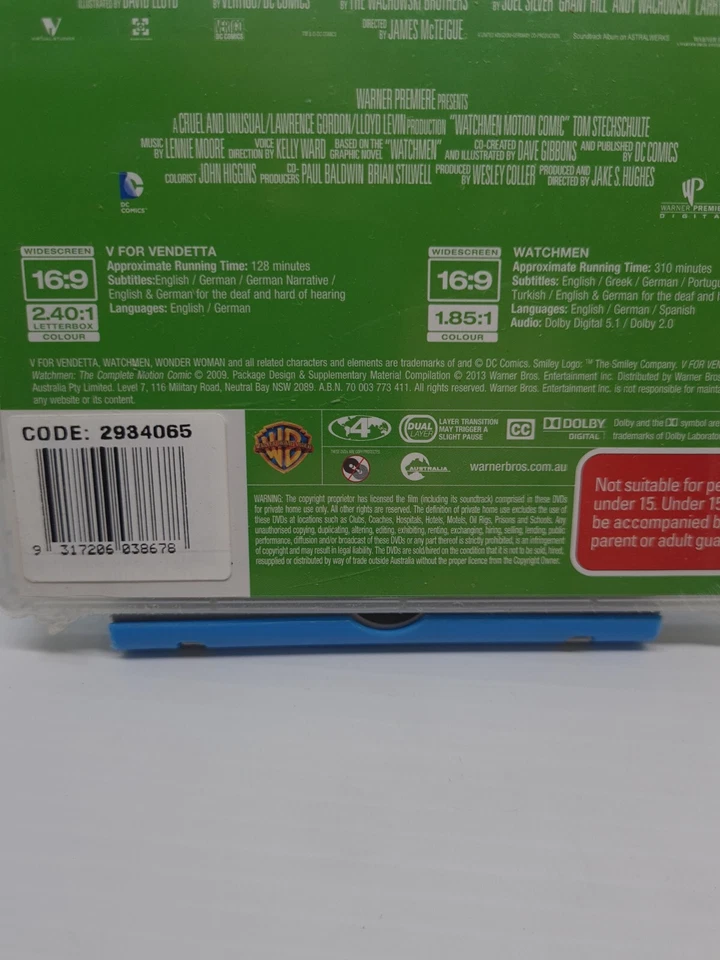 2 Movie Pack Action Collection DVD V For Vendetta/Watchmen Brand New And Sealed  - Image 3 of 3