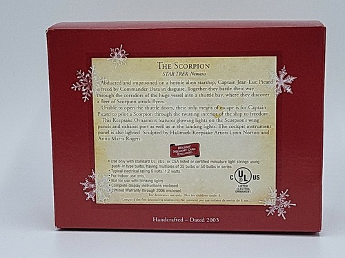 2003 Hallmark Keepsake Ornament Star Trek Nemesis The Scorpion - IOB - Picture 2 of 5