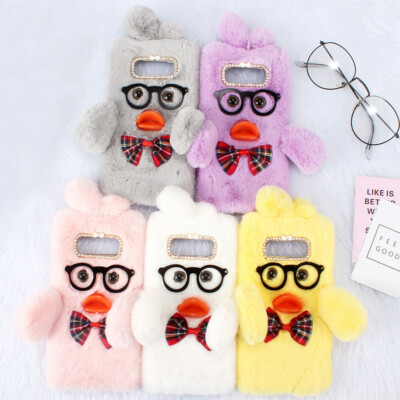 Cute Soft Fluffy Furry Plush Shockproof Case Cover for Galaxy M20 M10 A70 A50