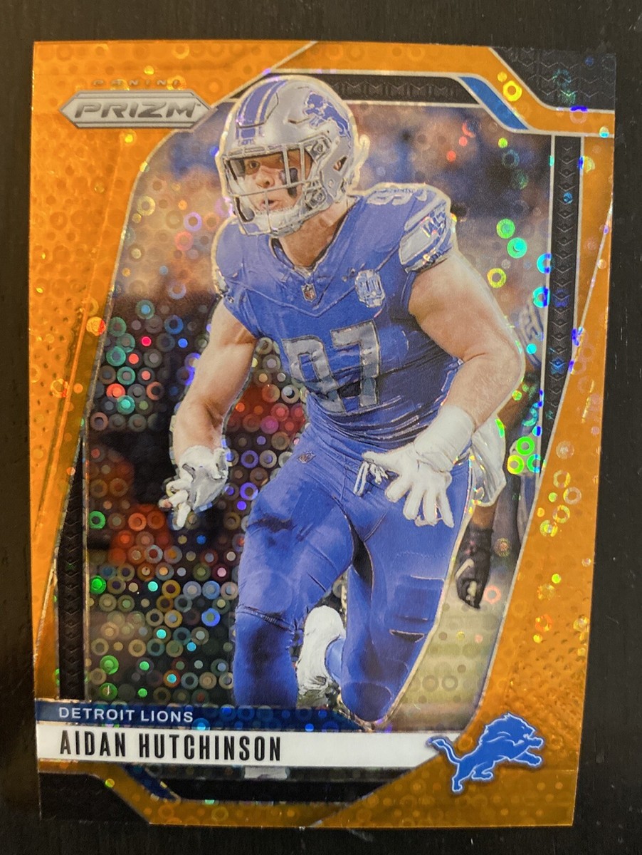 Aidan Hutchinson 2024 Panini Prizm Football Orange Disco Detroit