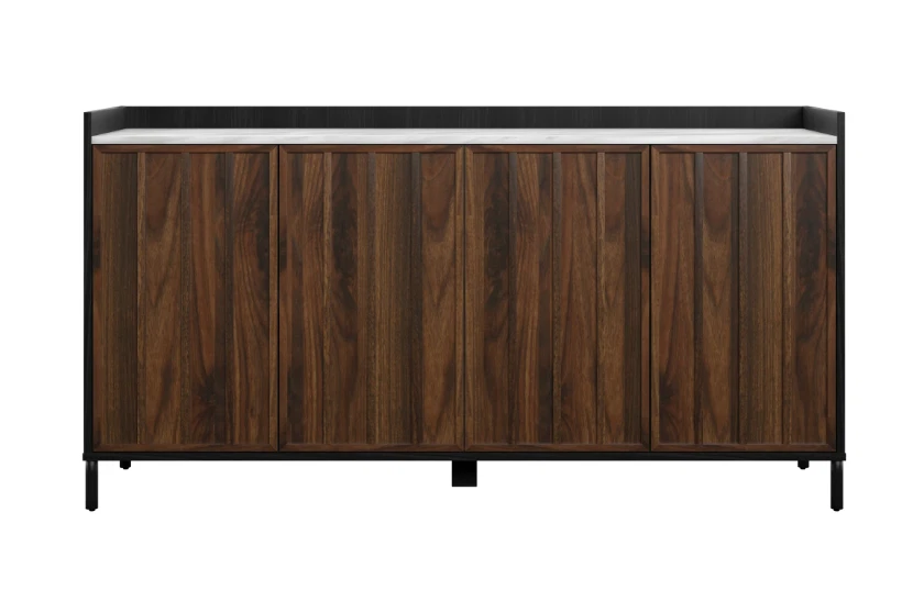 Twin Star Home 双色中世纪餐边柜带人造大理石上衣 — 第 2/4 张图片