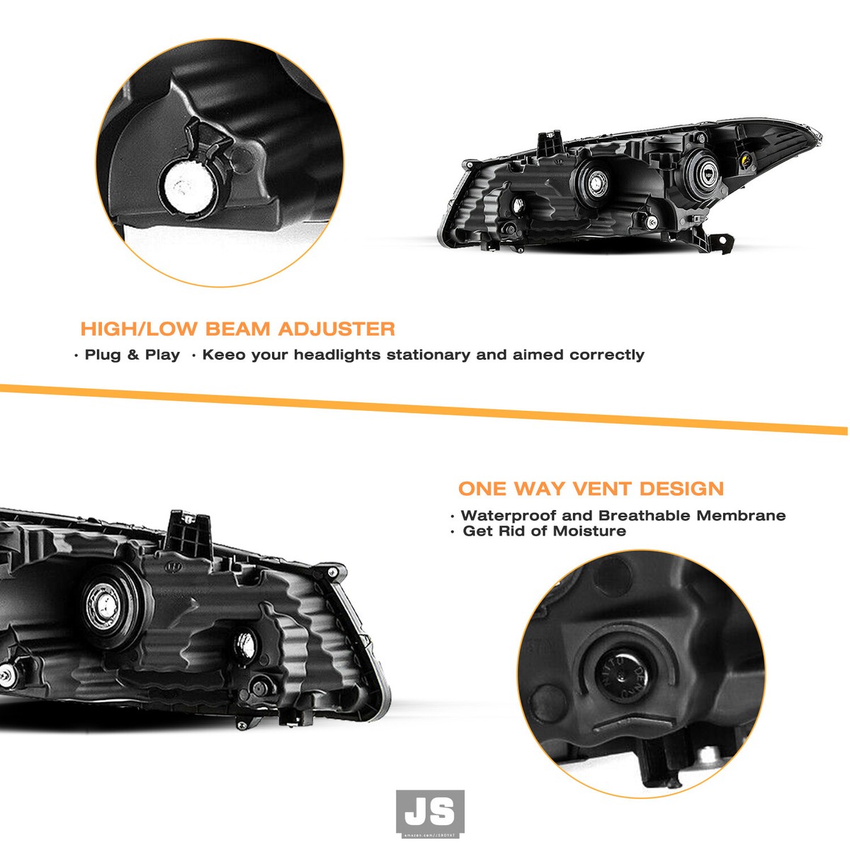 Pair Of Black Projector Headlights For 2008-2012 Honda Accord Coupe (2-Door Only) 3 thumbnail image