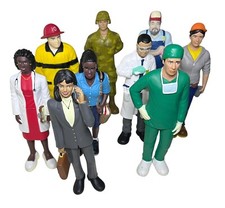 Lakeshore Community Block Play People Lot of 9 Figures Construction Mail Doctor
