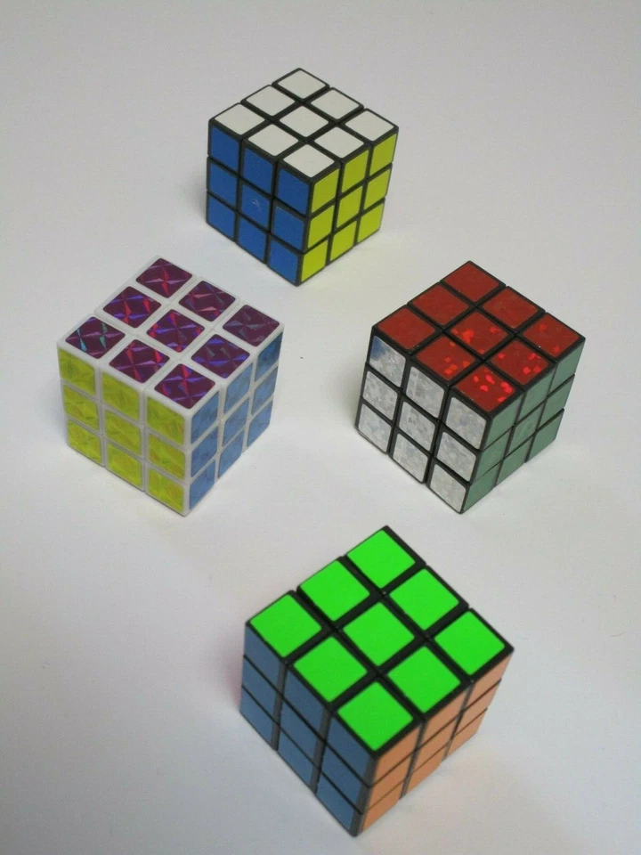 TRENDHAUS Mini Zauberwürfel 3 x 3 cm Neon, Hologramm, Glow in the Dark