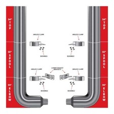 Tsk8-fset4 8 Dia. Complete Flat Exhaust Kit 54 Top Stacks 55 Midd Tsk8-fset4 8 Dia. Complete Flat Exhaust Kit 54 Top Stacks 55 Midd