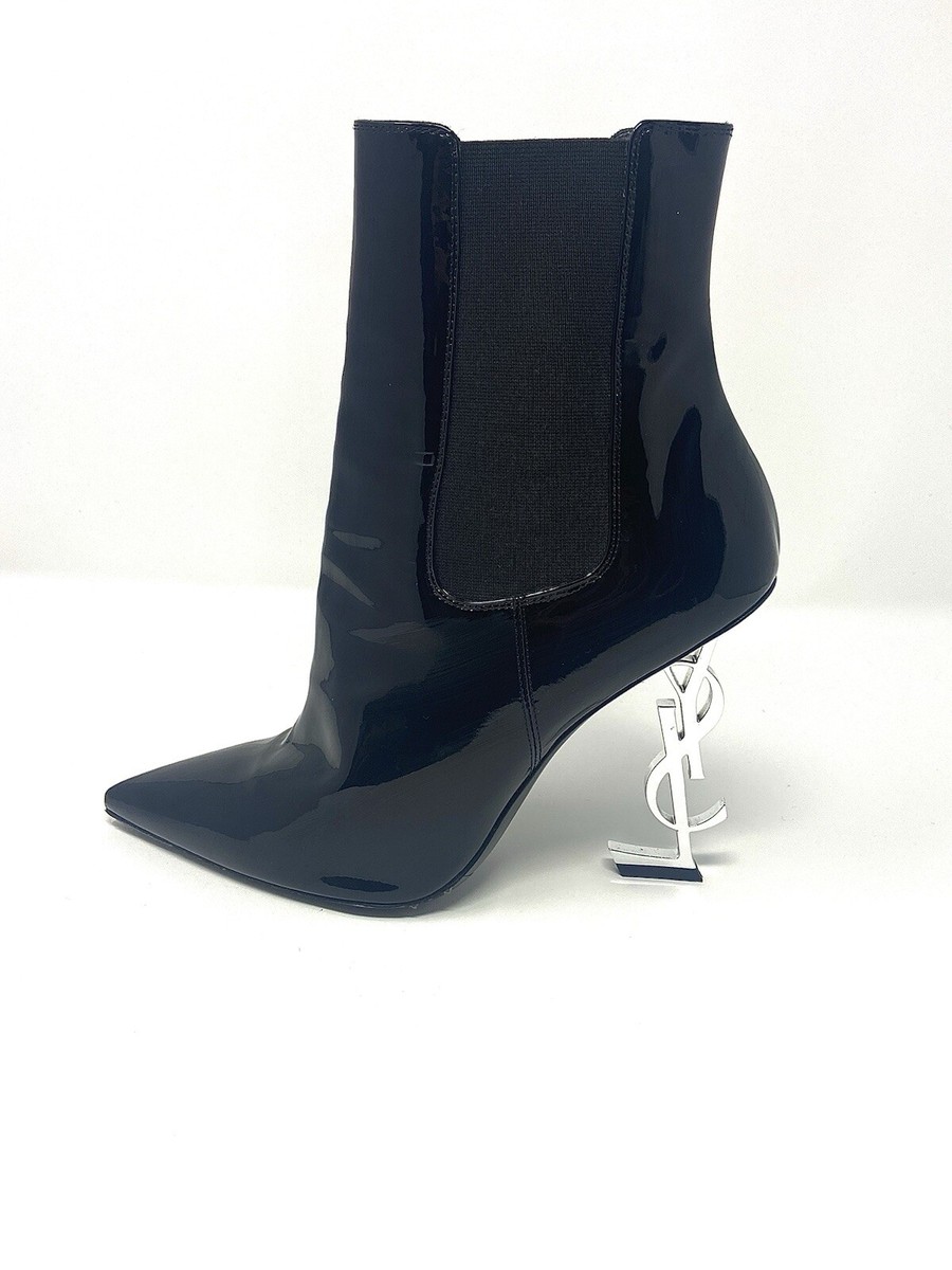 Yves Saint Laurent OPYUM Black Patent Leather Pull On High