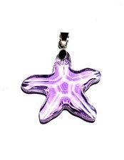 PENDANT/NECKLACE 20" Adj. Cord Glass Crystal Light Lavender Star Fish STARFISH