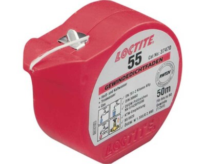 Gewindedichtfaden Loctite 55, 50m ersetzt Hanf/Pasten/PTFE-Bänder