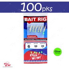 100pks Size 6 Premium Sabiki Bait Rig Fish skin Piscatore Lure Glow Fish WOW!®