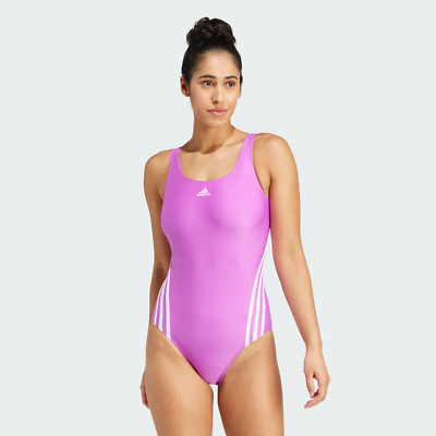 Adidas Damen 3-Streifen Einteiler Badeanzug Schwimmkostüm IY9723 drei Neu mit Etikett