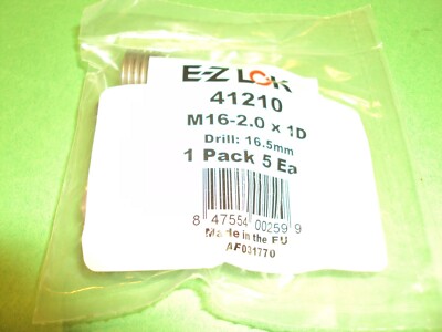 E-Z LOK M16-2.00 x 1D External, Metric Coarse, Drill 16.5mm 5 PACK