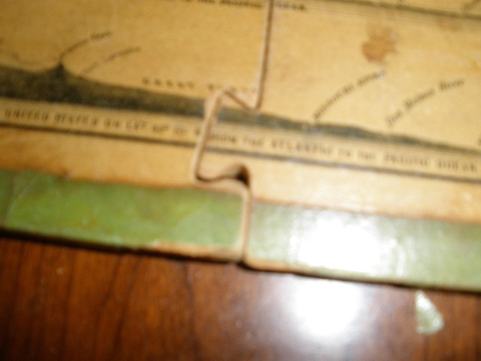 Antique Puzzle 1883 Double Sided Balsa Wood 1 Piece Missing USA & Maine