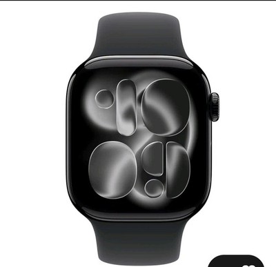 Apple Watch Series 11 42mm GPS Jet Black Case w Black Sport Band S/M 
