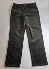 Gloria Vanderbilt Olive Green Corduroy Straight Leg Pants Size 14