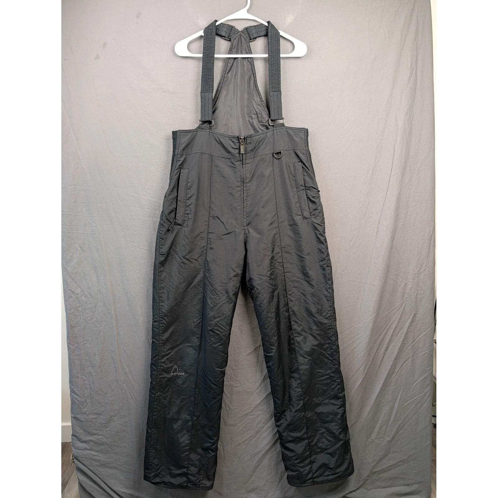 HEAD Mens Black Insulated Ski Bibs Snowboard Pants Size Large