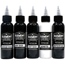 Professional Grade Grey Wash Tattoo Ink Set 5 Shades
