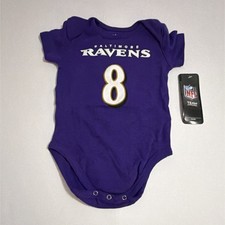 NFL Team Apparel Baltimore Ravens Jackson 8 Baby One-Piece Bodysuit 24M NWT new