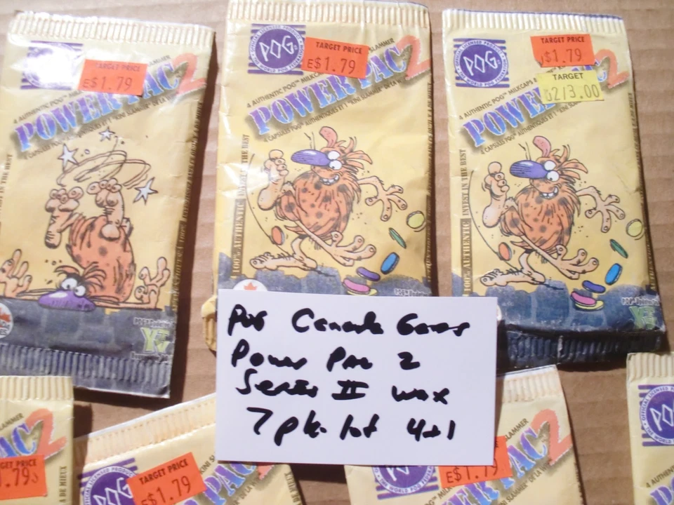 POGS/MILKCAPS POG BY CANADA GAMES (7) UNOPENED POWER PAC SERIES II PRICE TAGS - Image 2 of 4