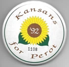 Kansans for Ross Perot Sunflower Political Campaign Pin