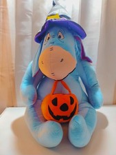 Disney Eeyore Halloween Large Plush Witches hat pumpkin Jack-o'-lantern 24"