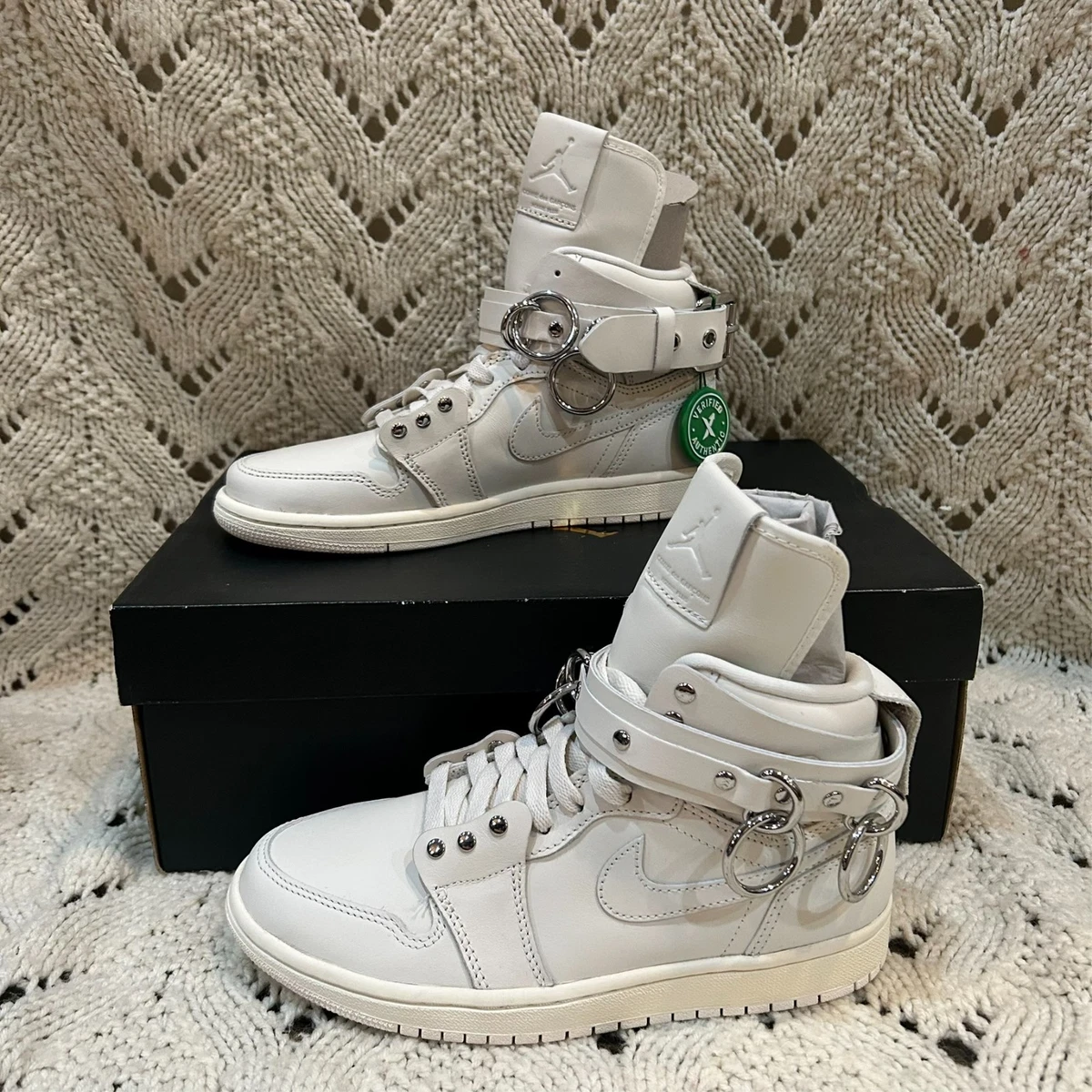 Comme des Garçons x Air Jordan 1 Retro Strap High White for Sale