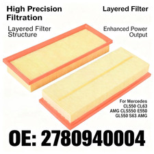 4pcs Air Intake Filter Fits Mercedes Maybach S550 CL550 SL550 S63 AMG Set 