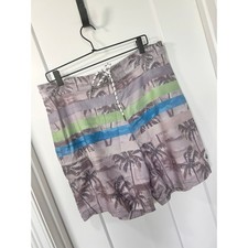 Spicy Tuna Men's Tropical Palm Tree Board Swim Trunks Beach Multicolor Size XL