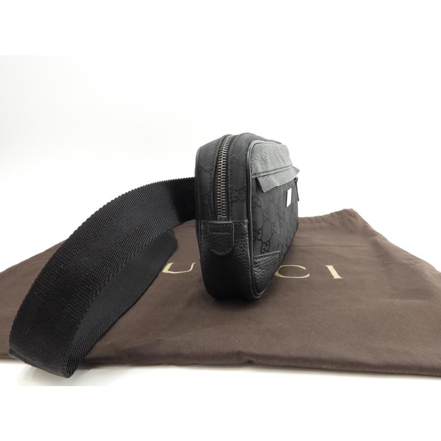 GUCCI GG Supreme Black Nylon Belt Bag 336672 Crossbody Waist Bum