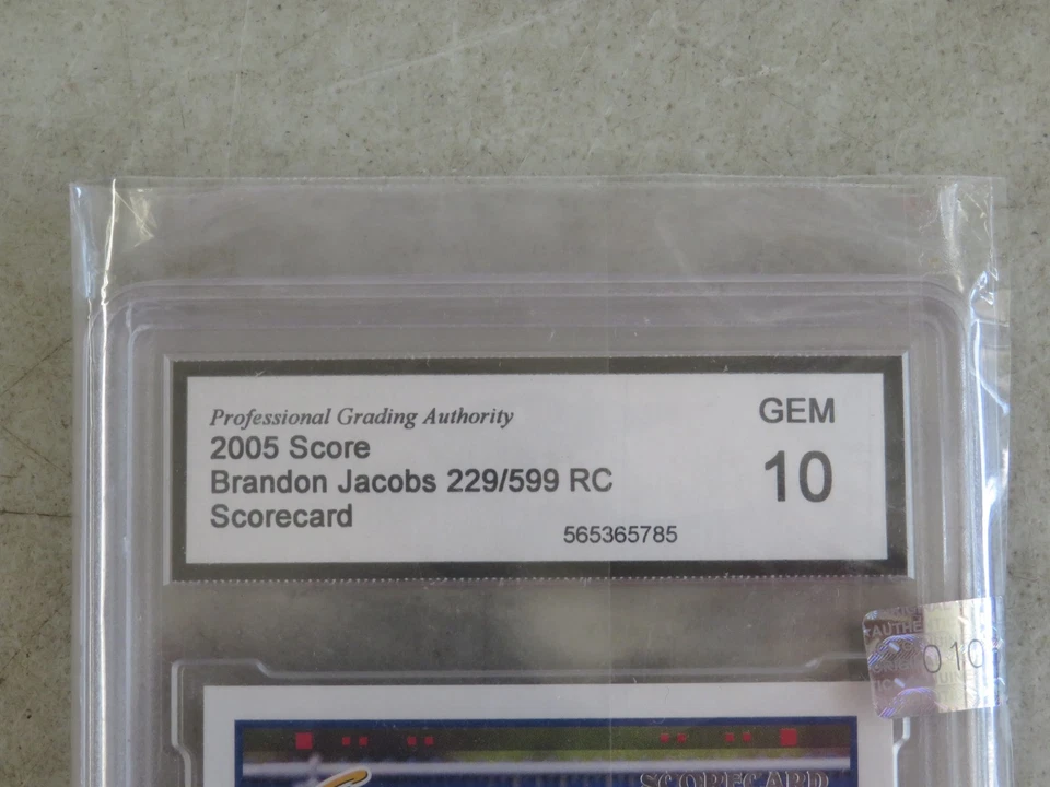 PGA 10 2005 Score Brandon Jacobs 229/599 RC Scorecard NY Giants Card - Image 2 of 4