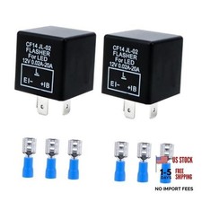 3-Pin 12V LED Turn Signal Flasher Relay 2 Pcs with Pre-Installed Terminals CF14