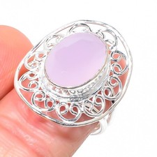 Rose Quartz Gemstone Handmade 925 Sterling Silver All Size Ring For Gift