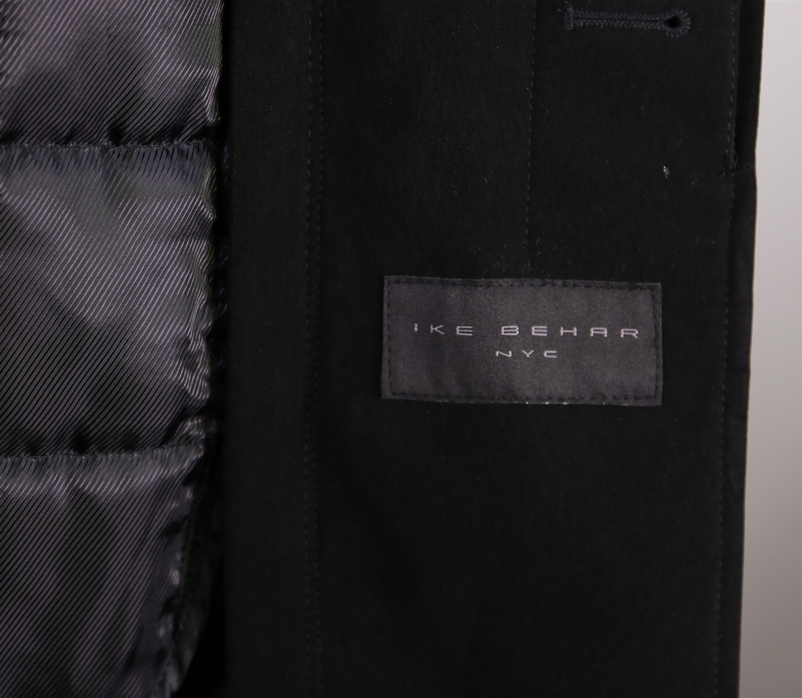 Ike Behar Black Button Front Microfiber Jacket w/… - image 9