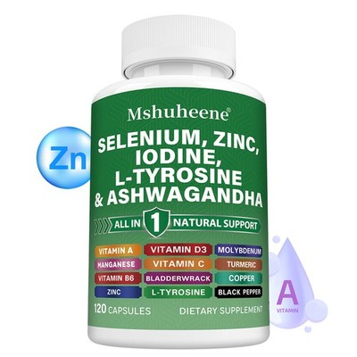 Selenium Zinc Iodine Supplements Thyroid Cellular Immune Support 30-120 Capsules