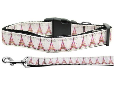 Pet Dog & Cat Nylon Collar or Leash, ''Eiffel Tower''