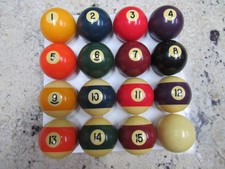   Vintage Aramith Billiard Pool Ball Set - Made in Belgium 2 1/4" good condition