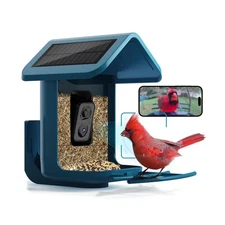 Bird Feeder with Camera Solar Powered : Smart Camera Bird Feeder 2K Live Stea...