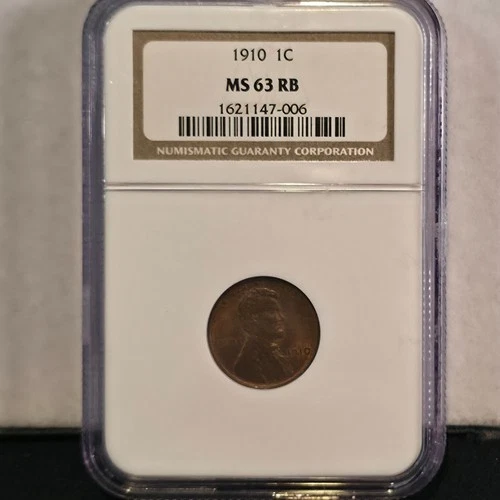 1910 Lincoln Wheat Small Cent MS 63 RB NGC 1C (006)